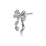 Accessorio a fiocco in argento di titanio con meccanismo Push Fit su sfondo bianco