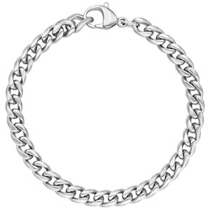 Geflochtenes Armband Silber von Wildcat Silbernes geflochtenes Armband aus Chirurgenstahl auf weißem Hintergrund