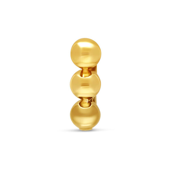 Accesorio de oro 585 con tres bolas brillantes sobre fondo blanco
