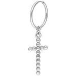 Orecchini a croce in argento con design a bolle su sfondo bianco