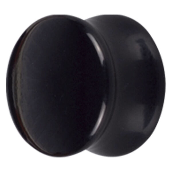 Schwarzer Acryl-Plug, rund, glänzend, Studiohintergrund