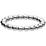 Anello Bubble argento in acciaio chirurgico lucido su sfondo bianco