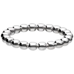 Silberner Bubble Ring aus glänzendem Chirurgenstahl auf weißem Hintergrund