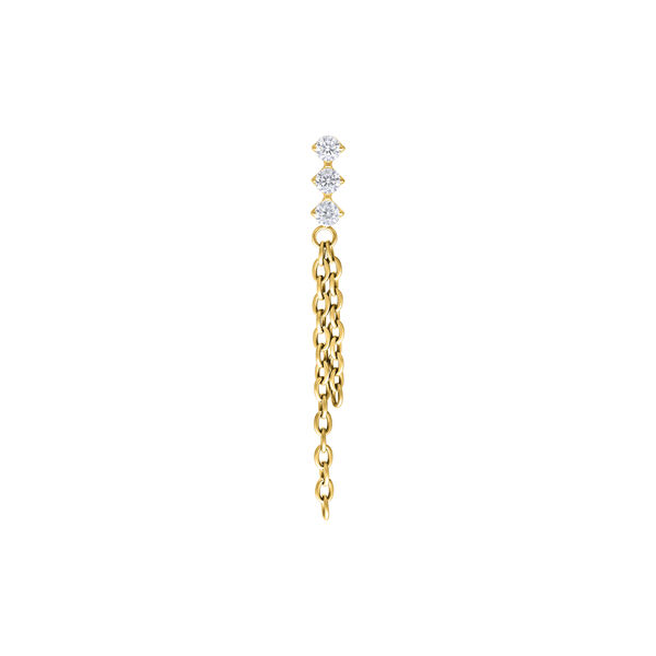 Push Fit Dangling Crystal Chains Attachment - Golden Metal