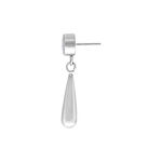 Accessorio per piercing in argento con cristallo chiaro e forma a goccia su sfondo bianco