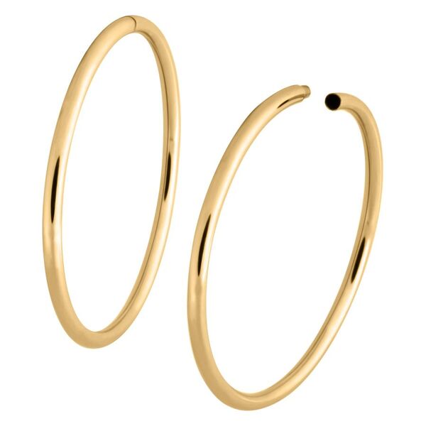 Orecchini Hoops Grandi Acciaio - Golden Metal
