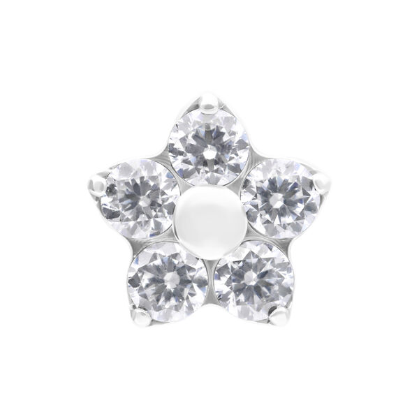 Push Fit Mini Multi Jewelled Flower Attachment - Or blanc