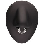 Clicker settimo argento con cristalli baguette su display nero