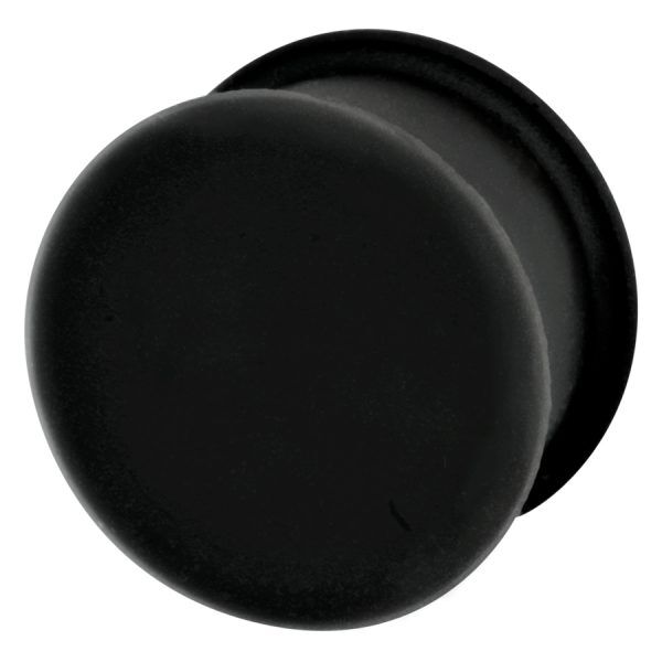 Schwarzer Silikon Plug von Kaos Softwear, Größe 2,5 mm, auf weißem Hintergrund