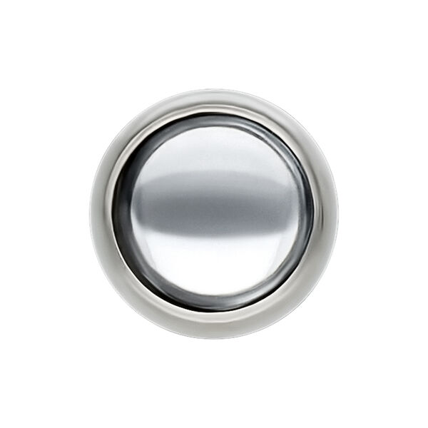Silberner Titan Piercing-Aufsatz mit 6 mm kristallklarer Kugel auf weißem Hintergrund