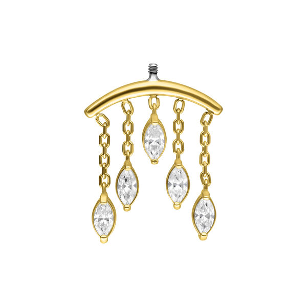 18K Internally Oval Crystal Drops Hidden Helix Attachment