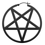 Orecchini Pentagramma Neri in acciaio chirurgico su sfondo bianco
