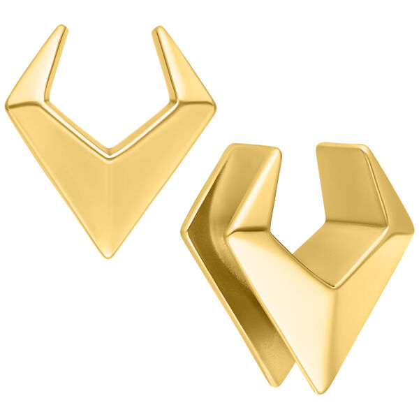 Paar goldene Ear Saddles Arrow in 6,0 mm Größe auf weißem Hintergrund