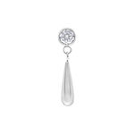 Inserto Push Fit color argento con cristallo trasparente su sfondo bianco