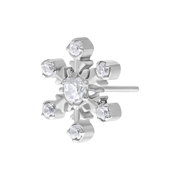 Fiore Push Fit Argento in forma di fiocco di neve con cristalli chiari