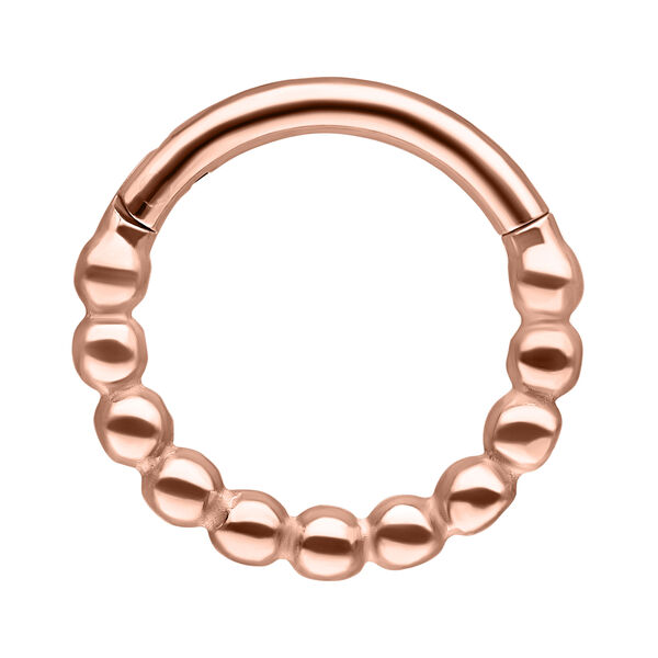 Clicker de Cadena de Bolas en Oro Rosa con 6,0 mm de diámetro interno sobre fondo blanco