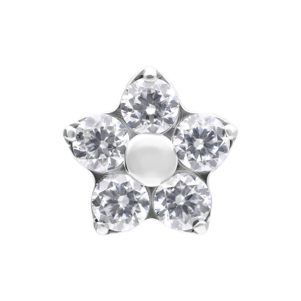 Push Fit Mini Multi Jewelled Flower Attachment - Silvercoloured Metal