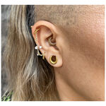Oreja con colgante en Oro 14K y cristales claros, usado