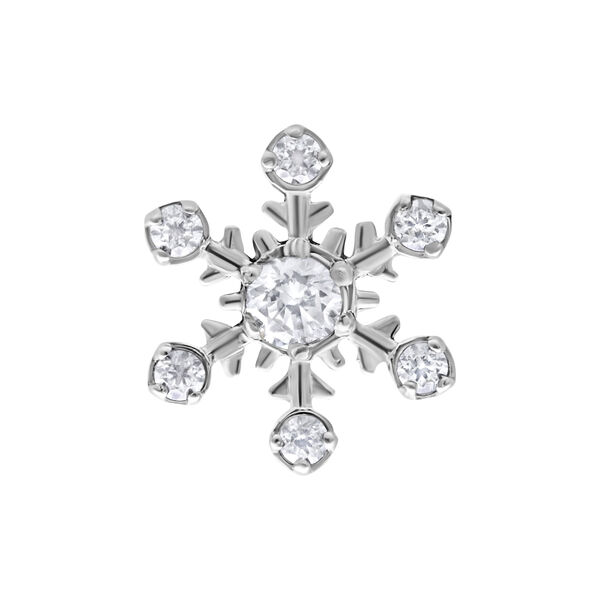 Inserto a fiocco di neve in metallo argentato con cristalli