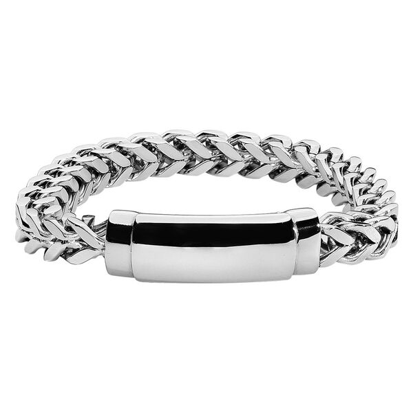 Pulsera Snake plateada grabable de acero quirúrgico 316L pulido