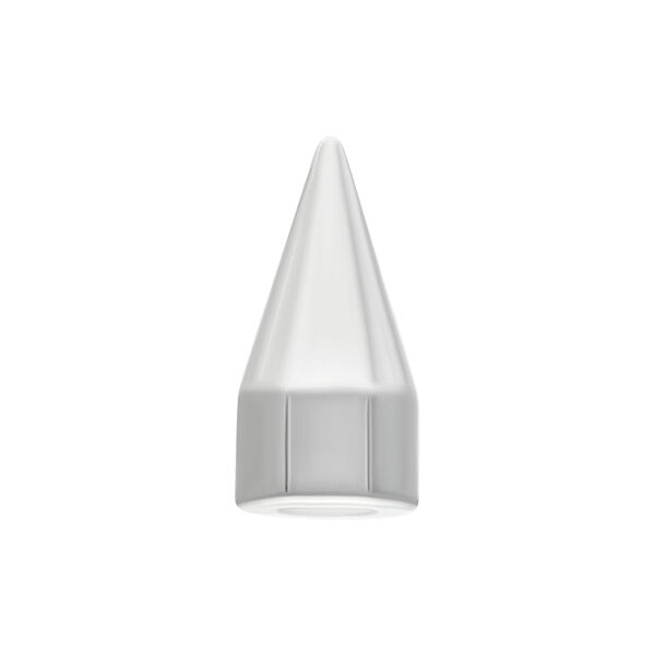 Hopeinen Spike Cone kirurginteräksestä valkoisella taustalla