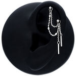Collana piercing nera 20 mm in argento con pendente su sfondo nero