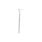 Attacco a catena in argento per piercing Push Fit su sfondo bianco