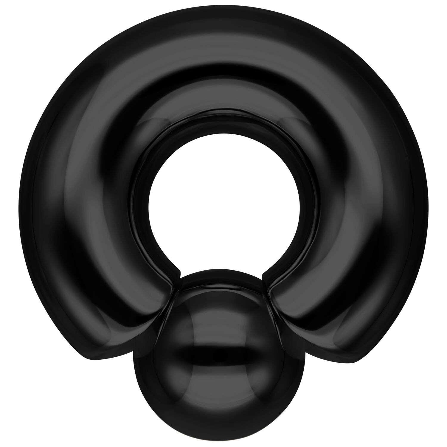 Monster Screw In Ring schwarz 12mm Schwarzer Monster Screw In Ring mit 12mm Stärke auf weißem Hintergrund