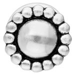 Labret Push-Fit in argento con piastra rotonda e design a sfera