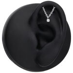 Attacco Helix Push Fit in argento con cristallo chiaro su modello di orecchio nero