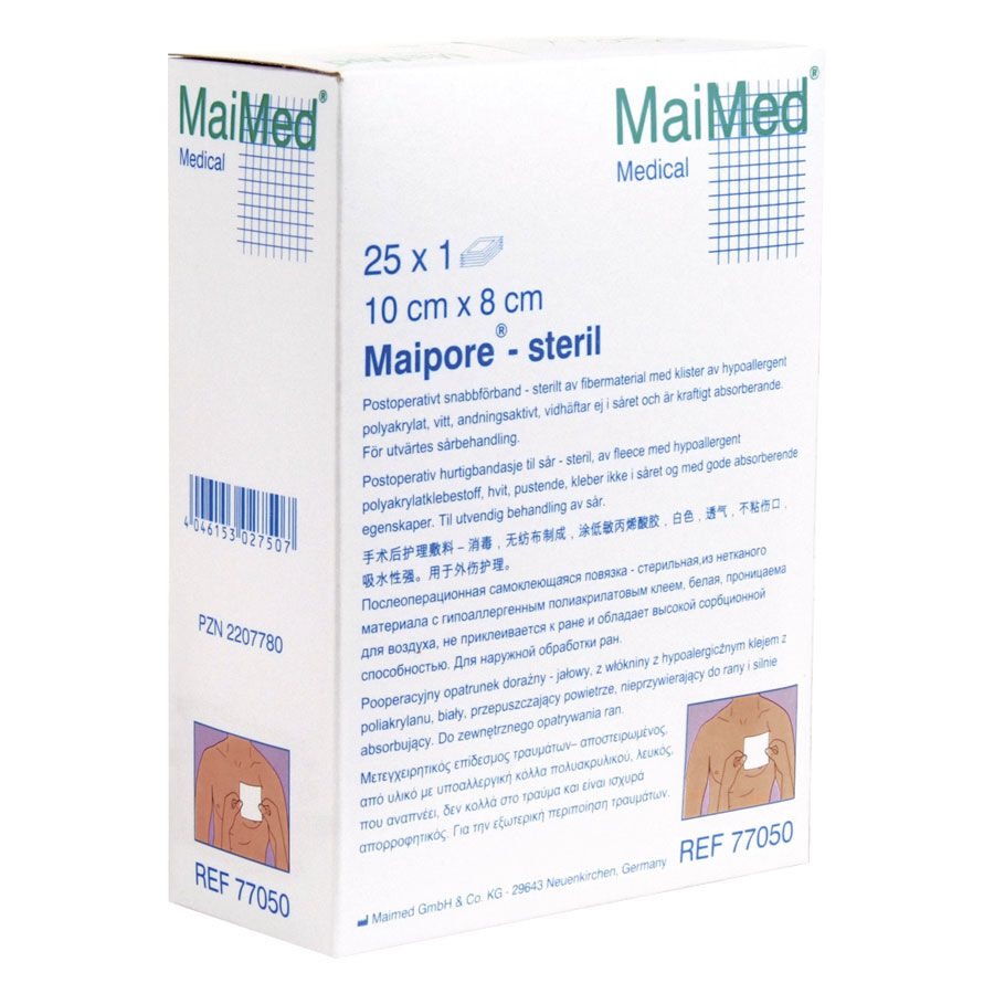 Steriloidun MaiMed Maipore 10x8 cm haavansidoksen pakkaus