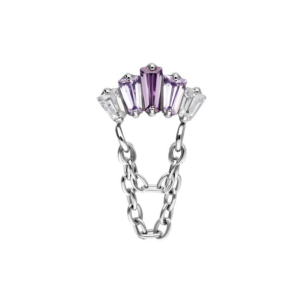 Inserto Push Fit con cristallo color lavanda e argento