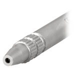 Utensile filettato in acciaio chirurgico 316L argento su sfondo bianco