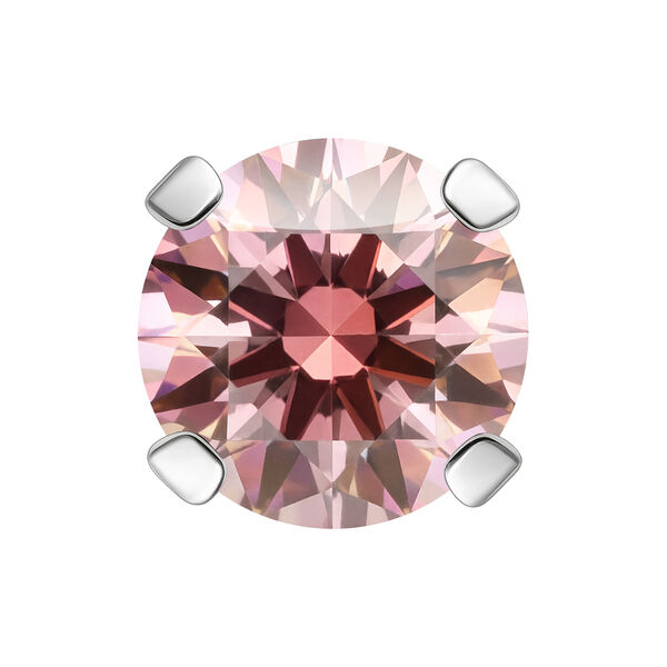 Silberner Aufsatz mit rosa Fancy Morganite Kristall, 3,0 mm Größe