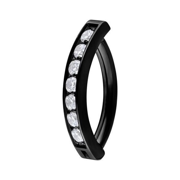 Crystal Belly Arch Clicker - Black Metal