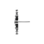 Push Fit cristallo d'argento con sfera su sfondo bianco