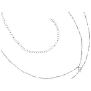 Silberne Connected Satellite Belly Chain aus Chirurgenstahl 316L auf weißem Hintergrund