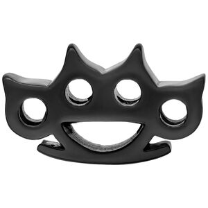 5FDP Charm aus schwarzem Chirurgenstahl Schwarzer 5FDP Charm aus Chirurgenstahl mit Krallen-Design auf weißem Hintergrund