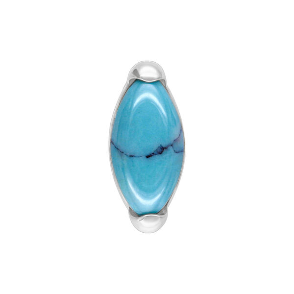 Push Fit Oval Turquoise Attachment - Or blanc