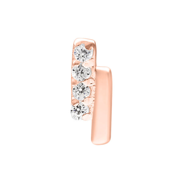 Push Fit Crystal Double Bar Attachment for Bioplast - Rosegold