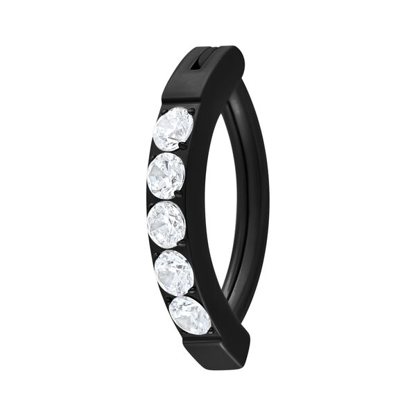 Clicker ombelico cristalli titanio - Black Metal
