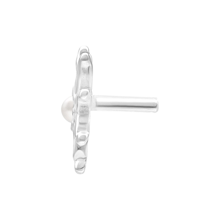 Inserto Bloom argento con filettatura Push Fit su sfondo bianco