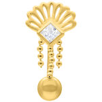 Banana Bell dorado con cristal y cadenas sobre fondo blanco