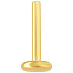 Labret Stud dorado con rosca interna sobre fondo blanco