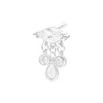 Argento Push Fit con cristalli chiari su sfondo bianco