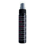 Botella negra de spray con spray para piercings, 60ml, sobre fondo blanco