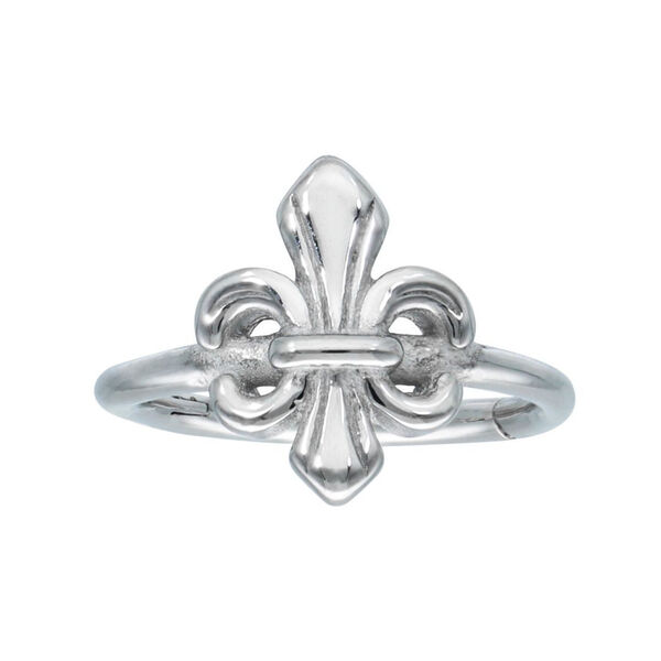 Silberner Lily Clicker Piercingring mit Lilienmotiv auf weißem Hintergrund