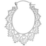 Orecchini argento a forma di girasole su sfondo bianco