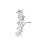 Inserto Push Fit argento con cinque cristalli chiari su sfondo bianco