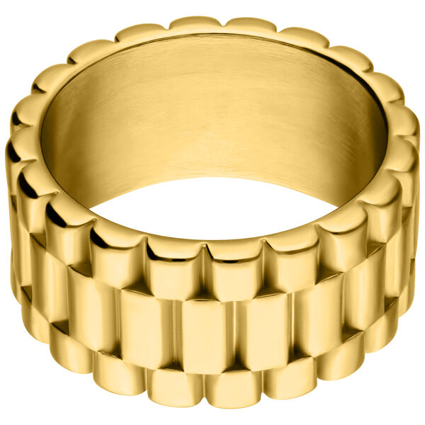 Anello d'oro con design zigrinato, misura 22,0 mm